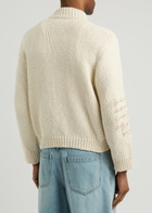 Cherry Los Angeles Western Patch-appliqué Cotton Cardigan Cream