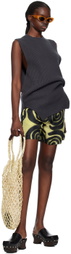 Nanushka Black & Yellow Ceylin Shorts