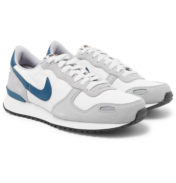 Photo: Nike - Air Vortex Leather-Trimmed Suede, Nylon And Mesh Sneakers - Men - Gray