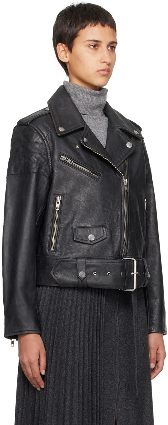 Stand Studio Black Icon MC Biker Leather Jacket