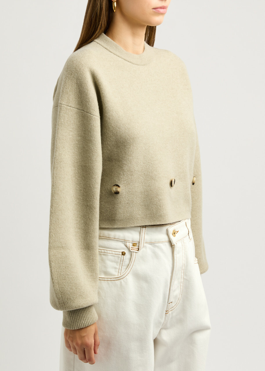 Nanushka Strahe Wool-blend Mini Dress Stone