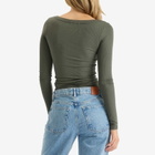 Joah Brown Women's Henley Long Sleeve Top in Mineral