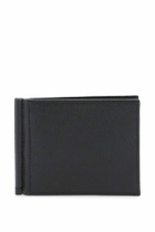 VALEXTRA leather bifold money clip wallet Black