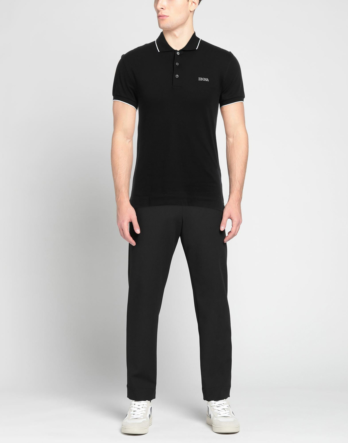 Zegna Mens Polo shirt in Black
