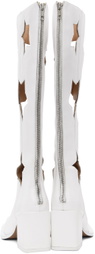 ANDREJ GRONAU SSENSE Exclusive White Star Cut Boots