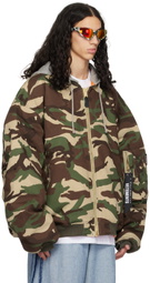 VETEMENTS Khaki Camouflage Reversible Bomber Jacket