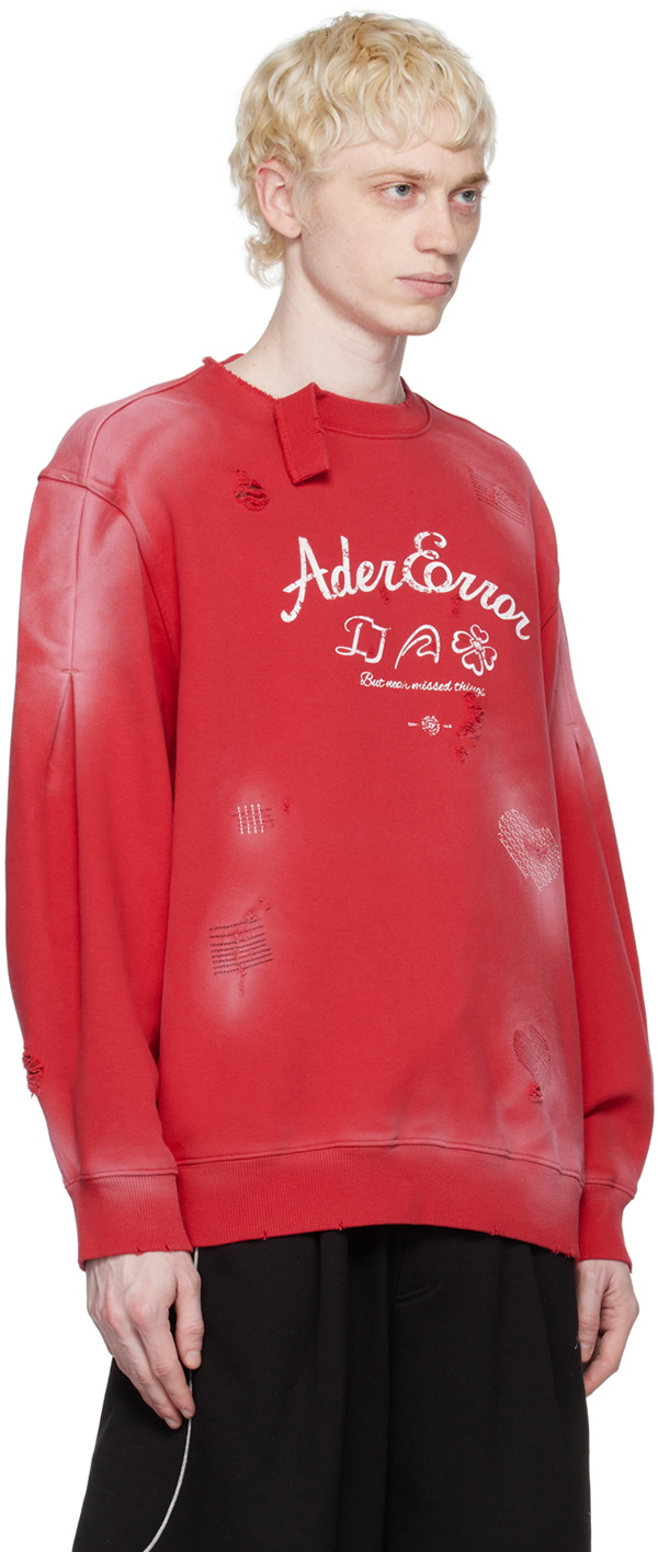 トップス Ader Error Sollec sweatshirt ADER error Red Sollec Sweatshirt ADER error