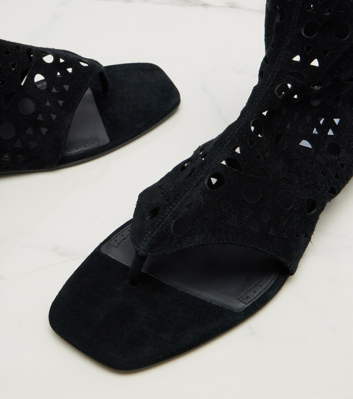Alaïa Neo Vienne suede thong sandals