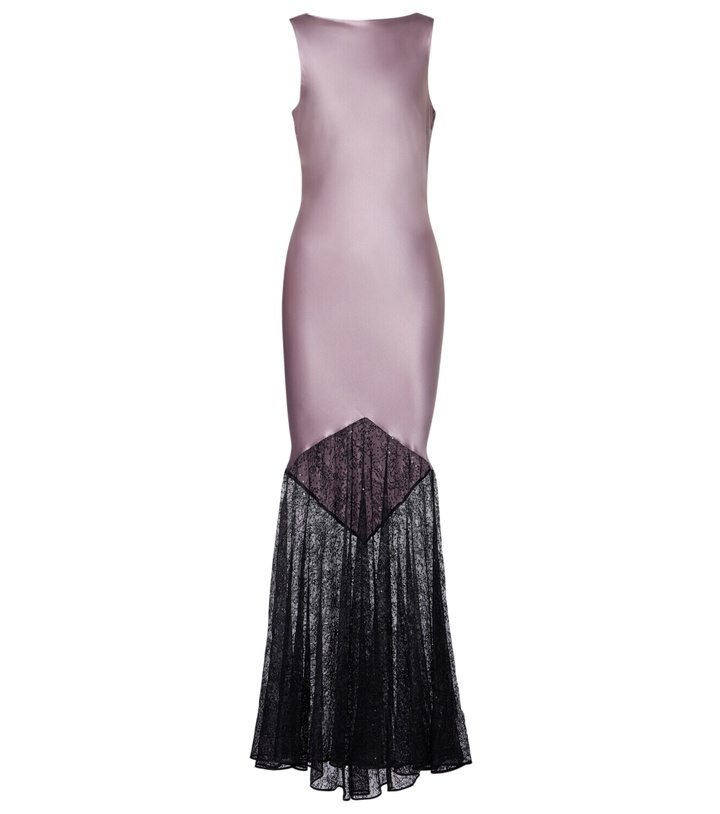 Nina Ricci Mermaid Dress With Lace Inserts Nina Ricci