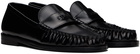 Staud Black Loulou Loafers