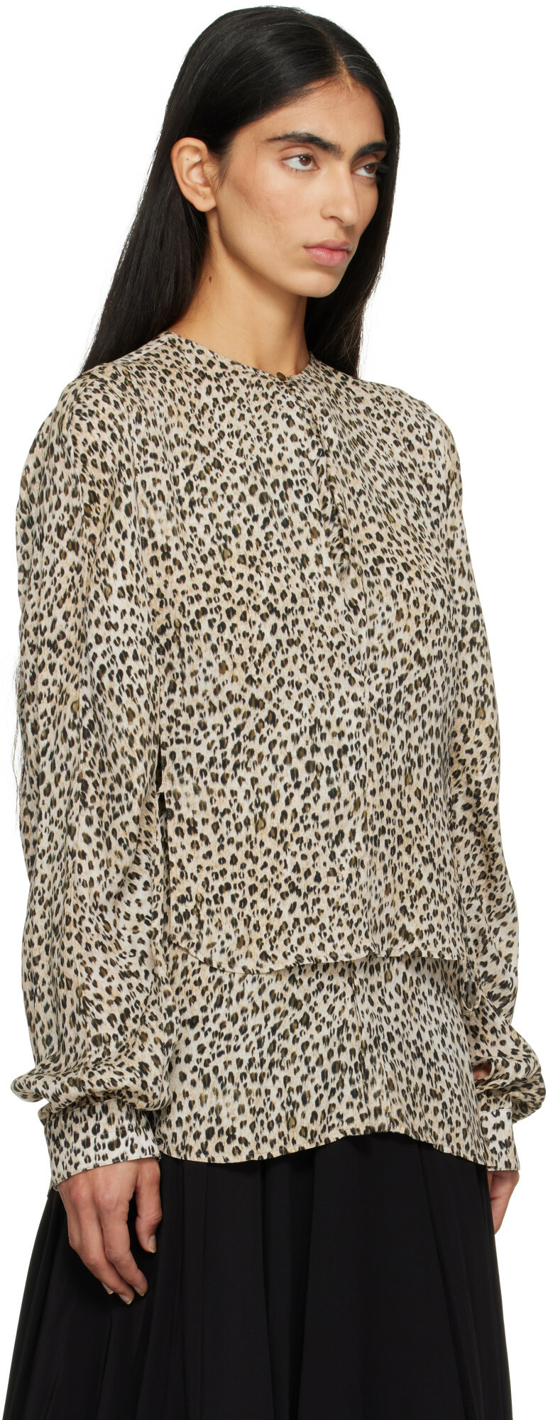 LEMAIRE Beige Printed Two Layers Blouse