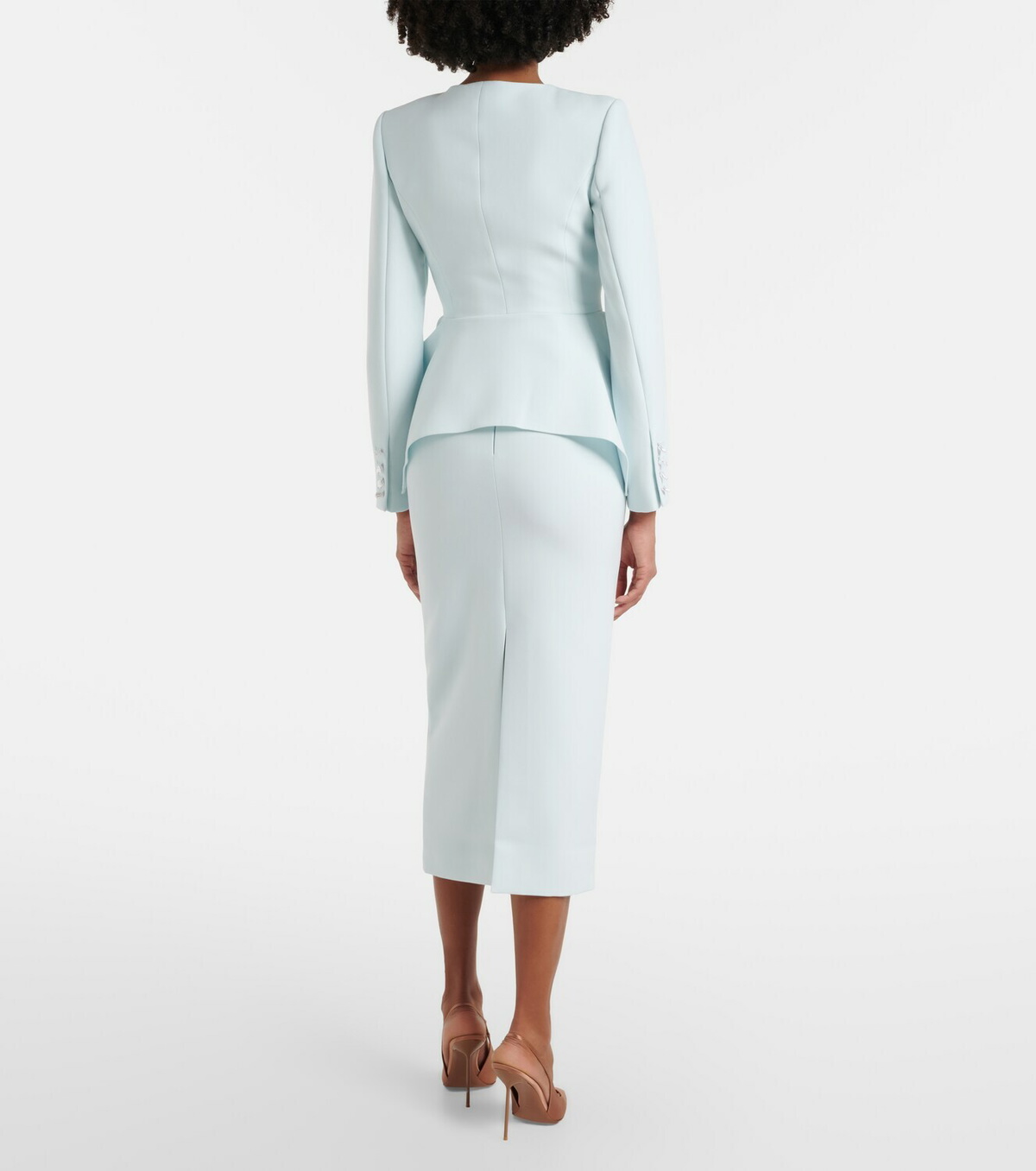 Roland Mouret Caped satin crêpe midi skirt