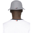 Thom Browne Grey Canvas Classic Bucket Hat