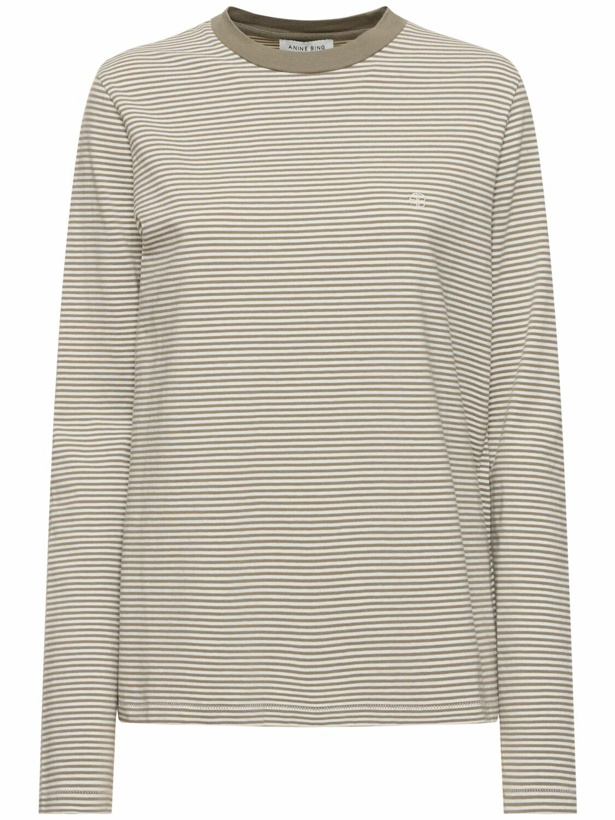 Photo: ANINE BING Rylan Striped Cotton Jersey T-shirt