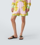 Versace Printed silk shorts