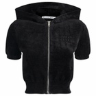 Alexander Wang Women's Short Sleeve Crop Logo Hoodie in Black