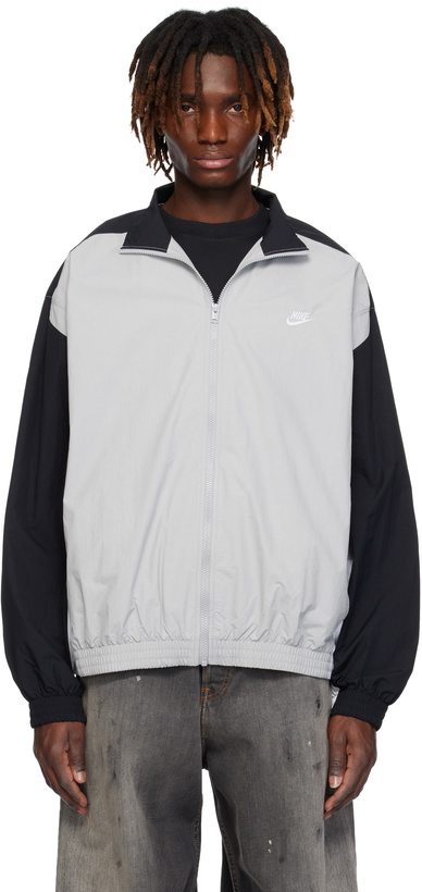 Photo: Nike Gray & Black Woven Track Jacket