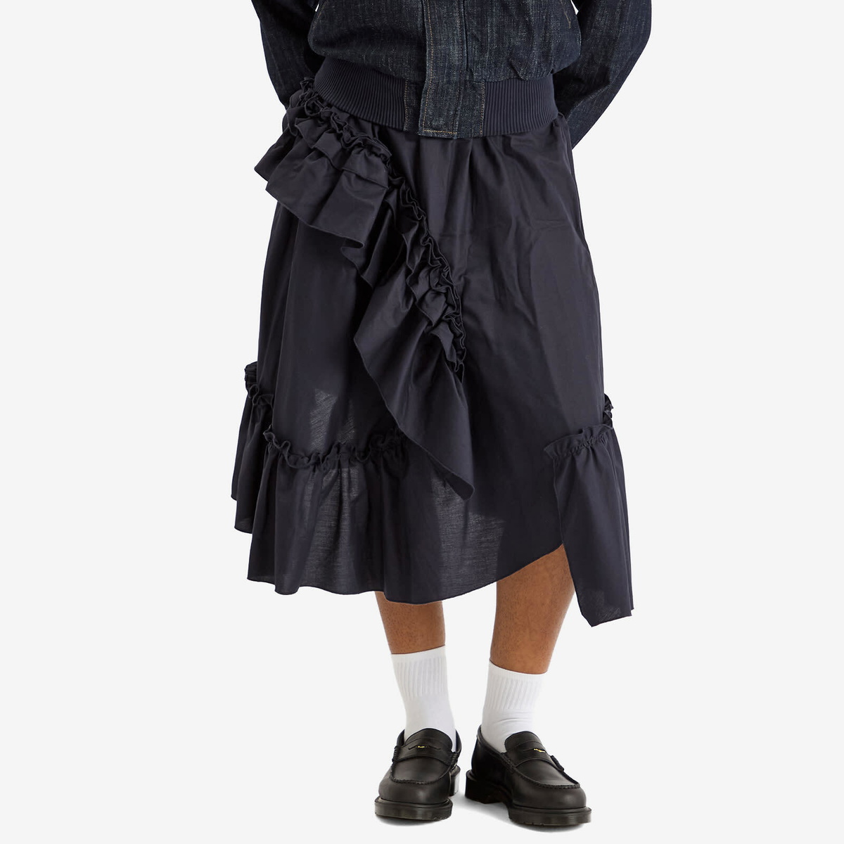 YMC Women's Draped Skirt in Navy