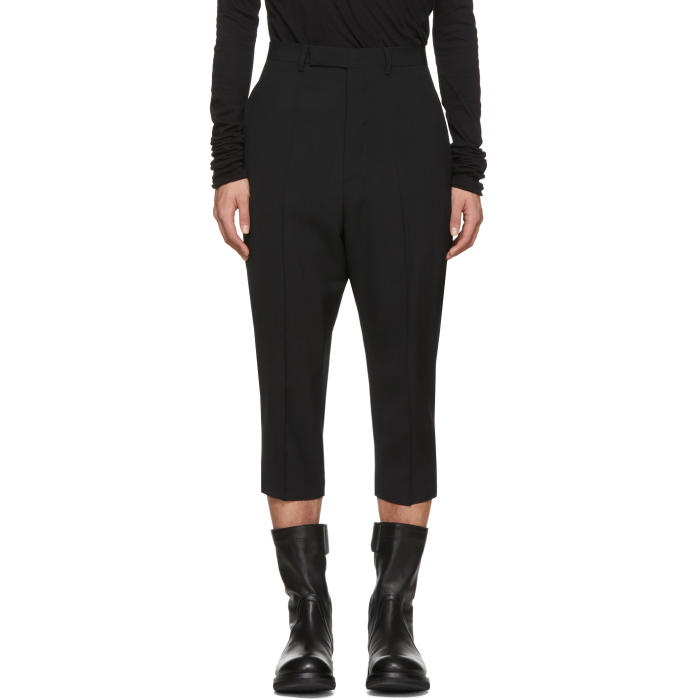 Photo: Rick Owens Black Cropped Astaires Trousers