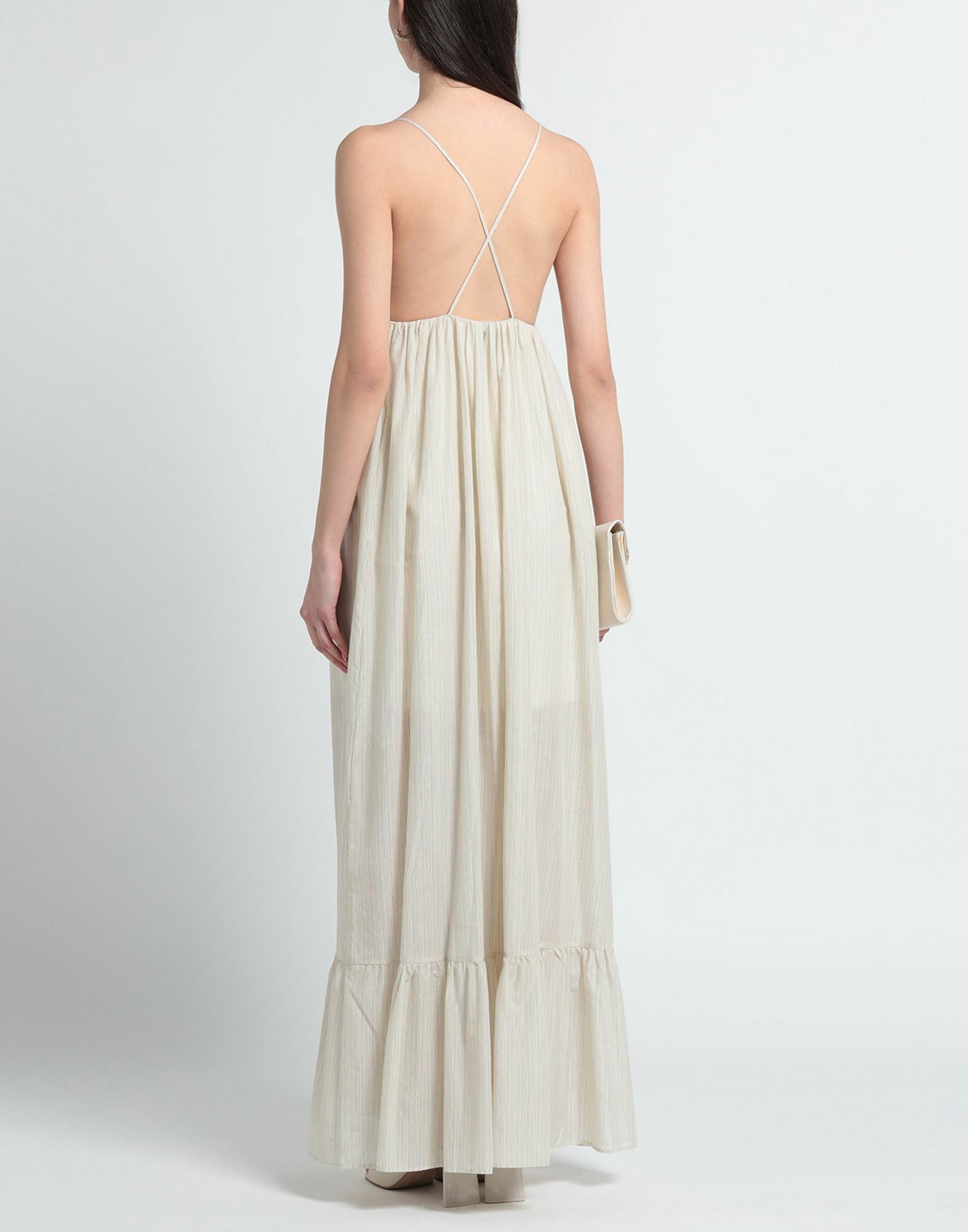 Manila Grace Womens Maxi dress in Beige