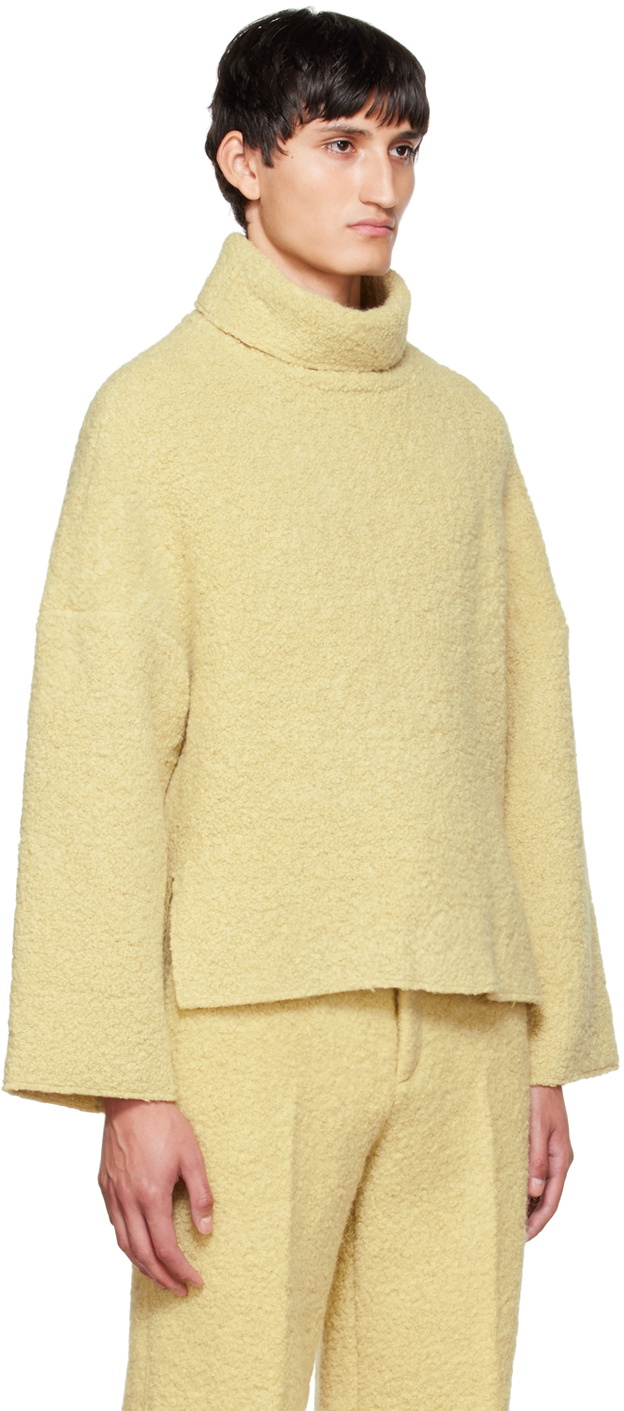 GAUCHERE Yellow Bouclé Turtleneck