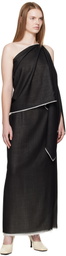 La Collection Black Macha Raw Scarf Top