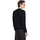 Jil Sander Black and Navy Basket Wool Sweater