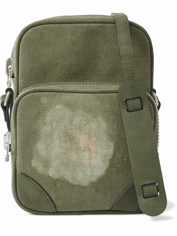 Photo: READYMADE - Suede-Trimmed Distressed Canvas Messenger Bag