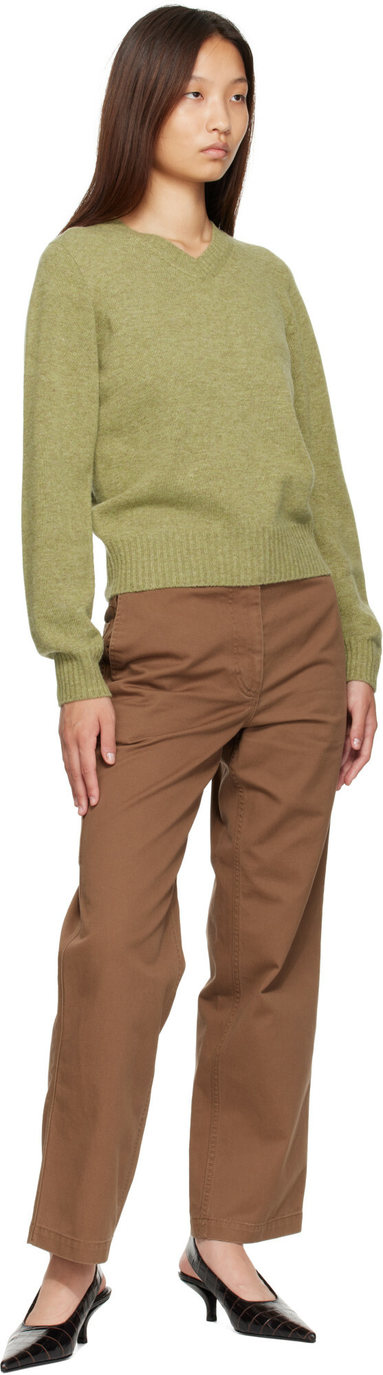 Nothing Written Green Marsh V-Neck Pullover Sweater