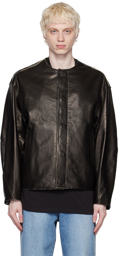 Photo: ADER error Black Rio Leather Jacket