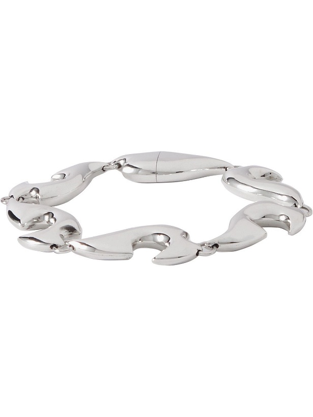 Photo: Bottega Veneta - Large Link Sterling Silver Bracelet - Silver