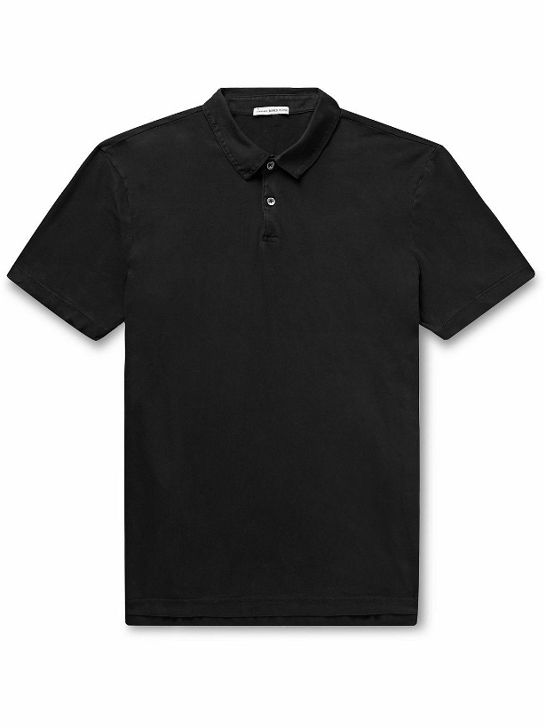 Photo: James Perse - Slim-Fit Supima Cotton-Jersey Polo Shirt - Black