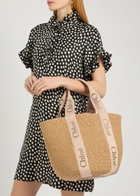 Chloe Woody Logo-embroidered Raffia Basket bag - Beige - One Size