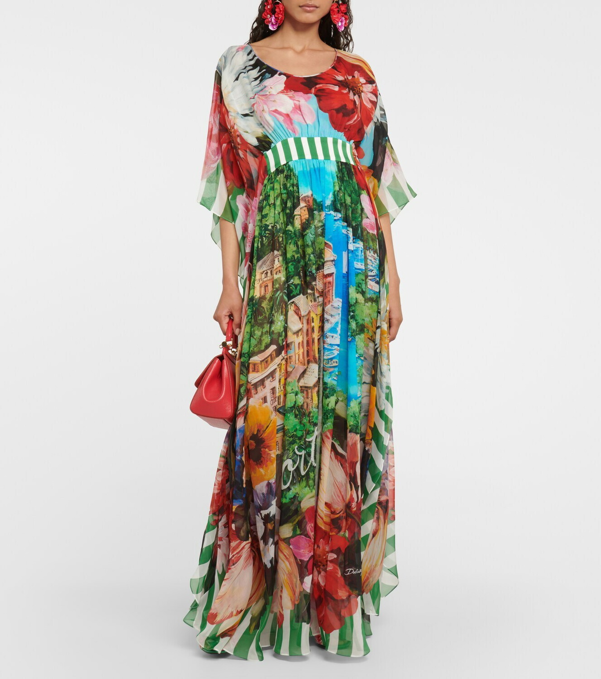 Dolce&Gabbana Portofino printed silk chiffon gown