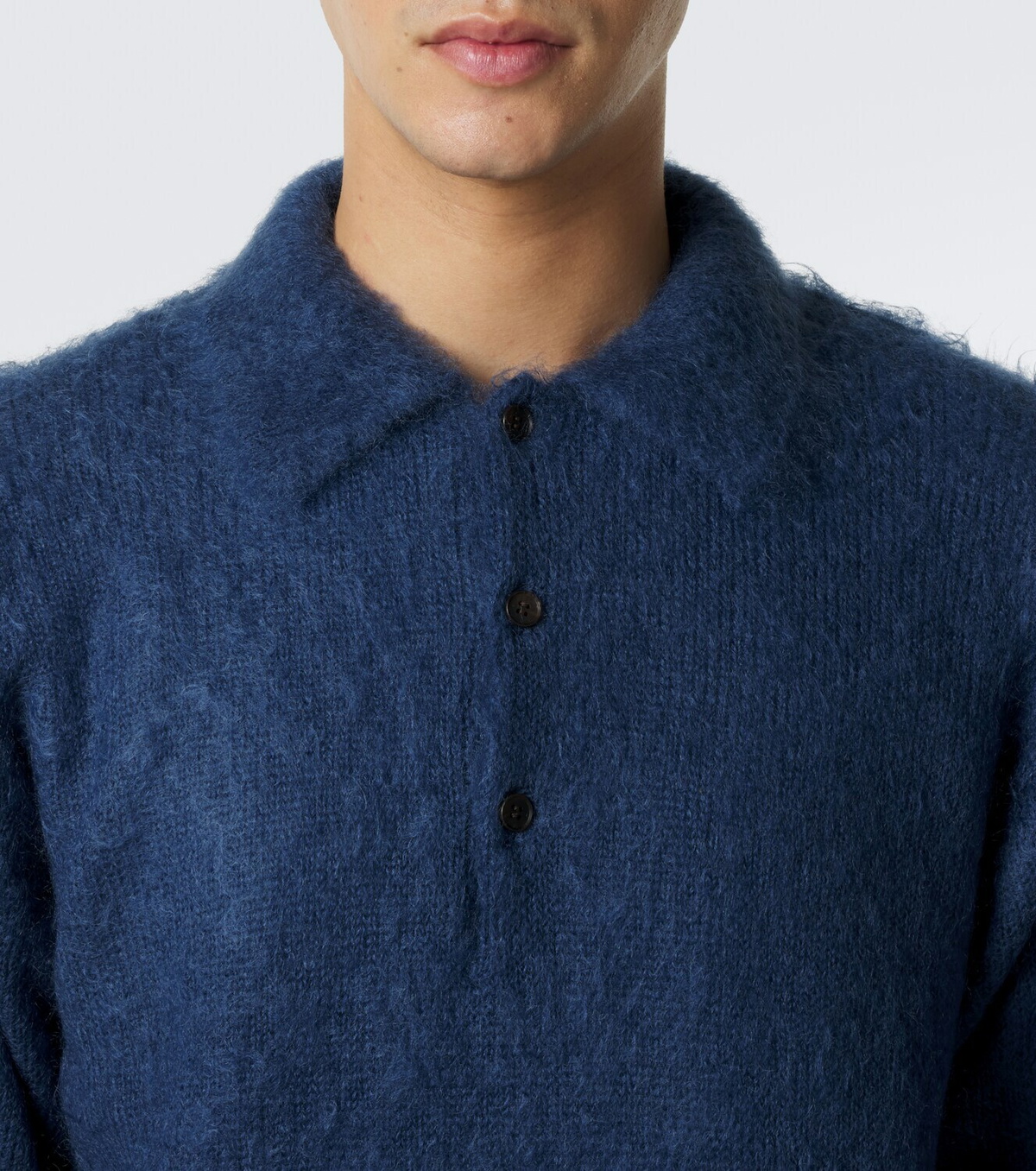 Auralee Mohair and wool polo sweater