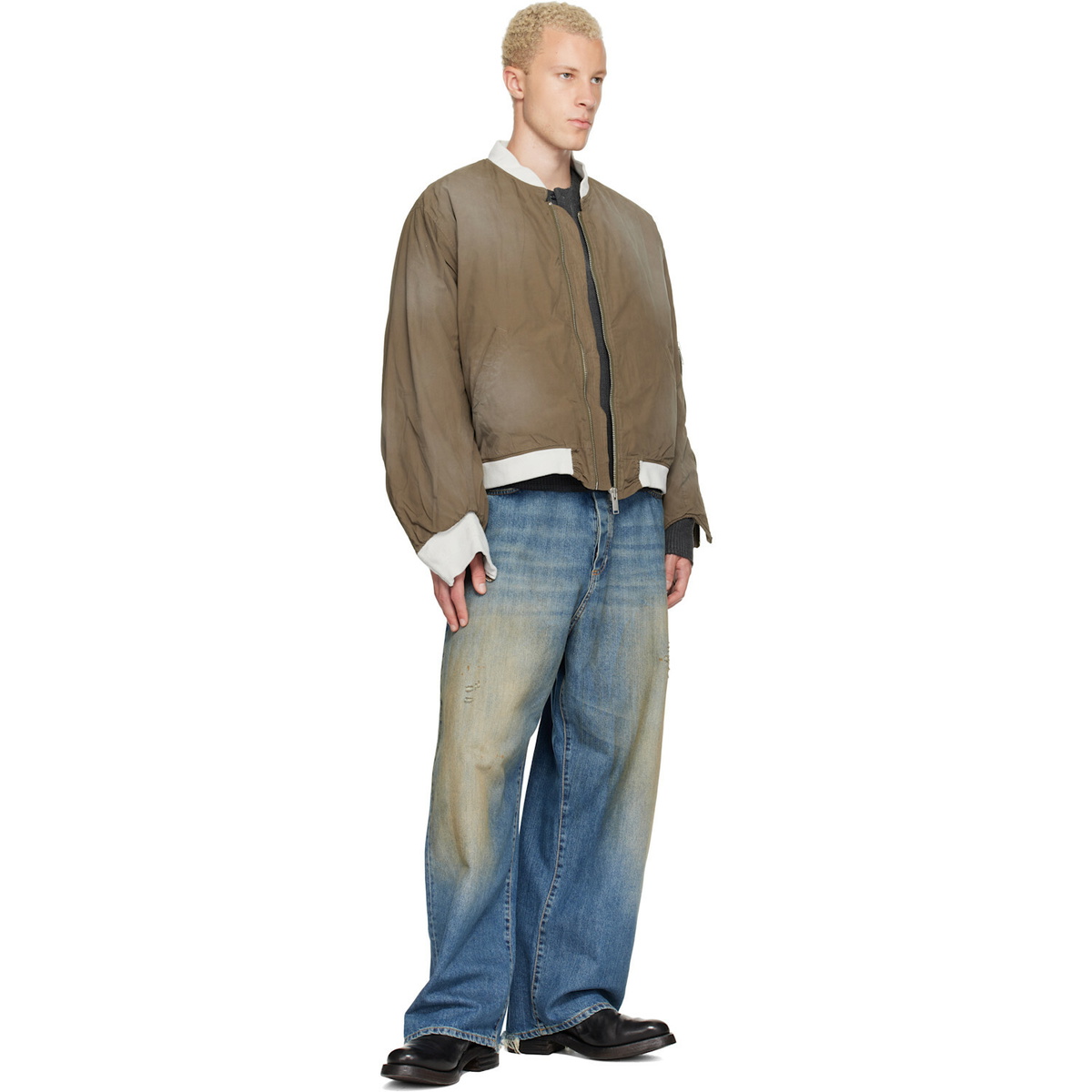 424 Khaki Military Bomber Jacket
