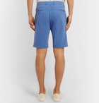 Aspesi - Slim-Fit Washed Cotton-Twill Shorts - Men - Blue