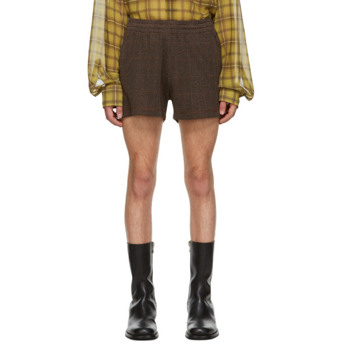 Photo: Dries Van Noten Brown Herringbone Check Shorts