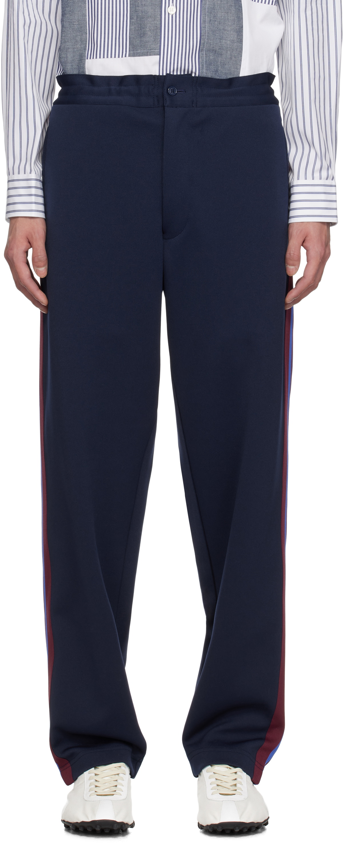 Comme des Garçons Homme Deux Navy Striped Track Pants