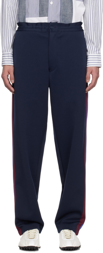 Photo: Comme des Garçons Homme Deux Navy Striped Track Pants