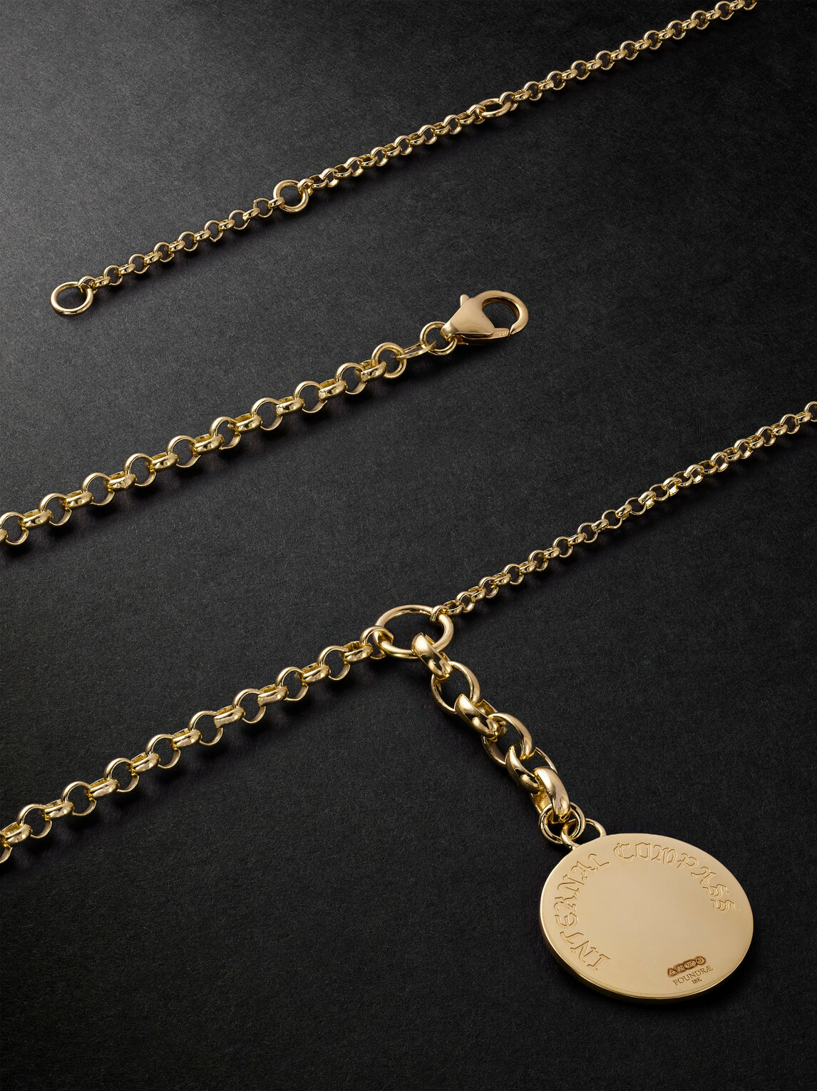 Foundrae - Internal Compass 18-Karat Gold, Enamel and Diamond Necklace