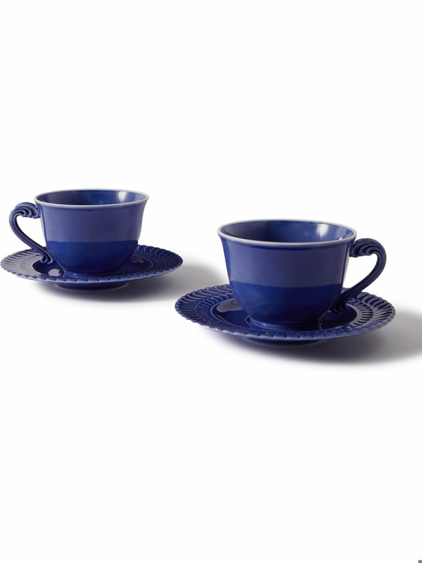 Photo: Buccellati - Ginori Set of Two Porcelain Tea Cups and Saucers