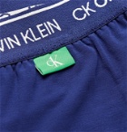 Calvin Klein Underwear - Tapered Logo-Detailed Stretch-Jersey Sweatpants - Blue