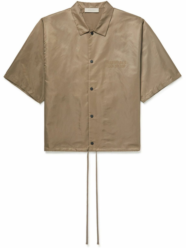 Photo: FEAR OF GOD ESSENTIALS - Logo-Flocked Nylon Shirt - Brown