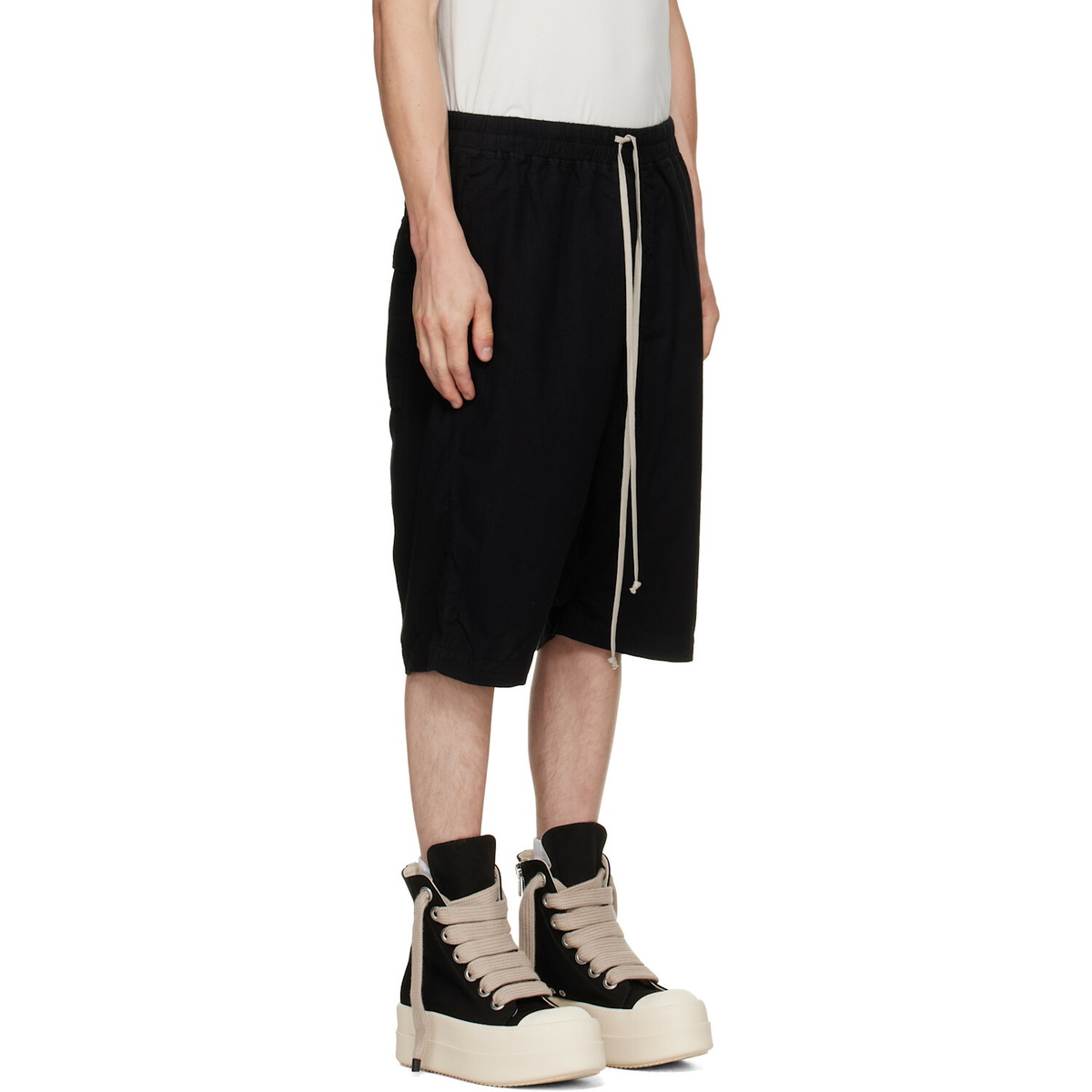 Rick Owens DRKSHDW Black Tower Drawstring Pods Shorts