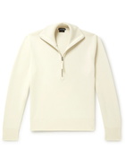 TOM FORD - Ribbed Merino Wool Half-Zip Sweater - Neutrals