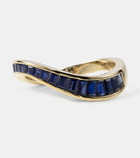 Rainbow K Wave 9kt gold ring with sapphires