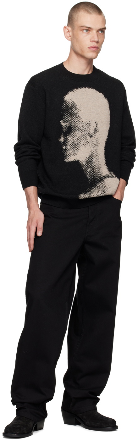 【送料&関税込】Dries Van Noten Jacquard Knit Dries Van Noten Black Jacquard Sweater Dries Van Noten