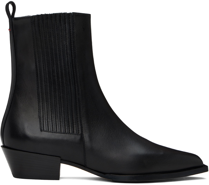 Photo: Aeyde Black Belinda Cowboy Chelsea Boots