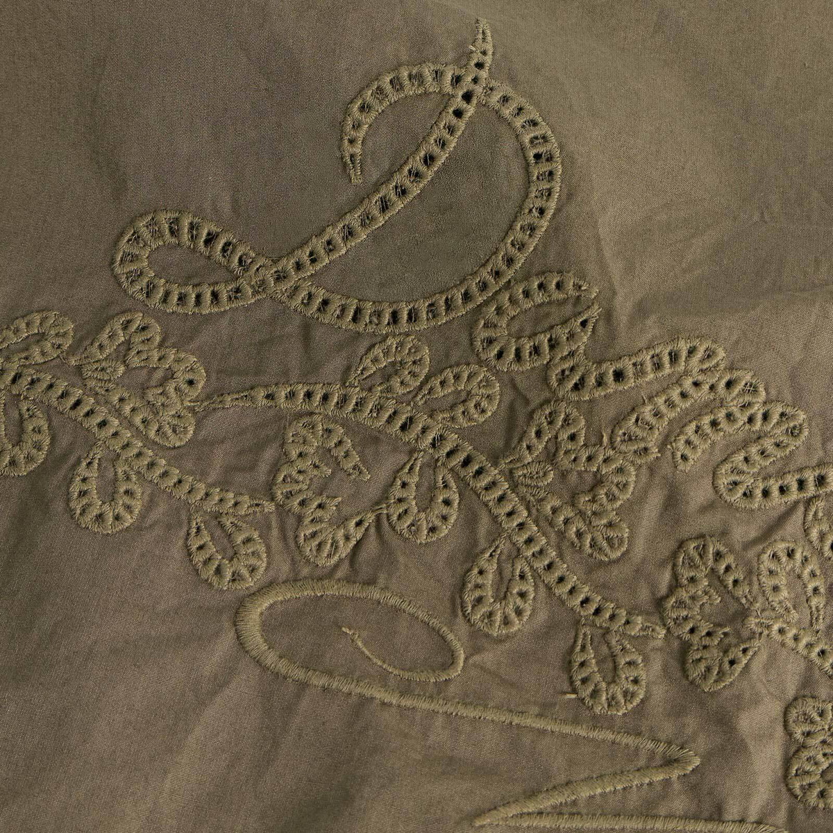 Damson Madder Women's Embroidered Headscarf in Khaki 